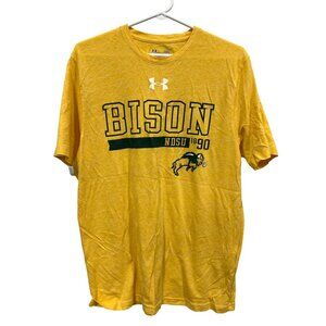 Under Armour Bison NDSU Loose Fit T Shirt Size Large Short Sleeve Yellow College